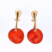 Crimson Cascade Gold Twist Clip-On Earrings image