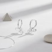 Rider's Spirit Motorcycle Charm Hoop Earrings in 925 Sterling Silver
