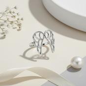Sterling Silver Double Angel Wings Open Ring for Baby Loss