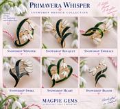 Large "Primavera Whisper" Martisor Brooch with Snowdrops