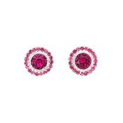 Radiant Rosette Double Halo Stud Earrings | 925 Sterling Silver image