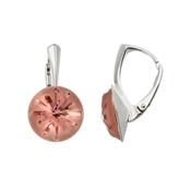 Seaside Rose Elegance Drop Earrings in Silver image
