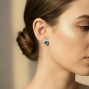 Halo Stud Sterling Silver Earrings | Dazzling Daisy Collection
