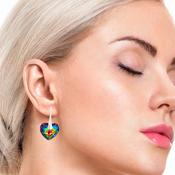 Vitrail Medium Silver Heart Drop Earrings image