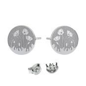 Poppy of Remembrance Silver Stud Earrings image