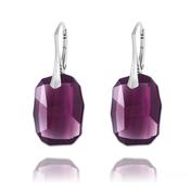 Exquisite Amethyst Graphic Crystal Drop Earrings | 925 Sterling Silver Leverback image