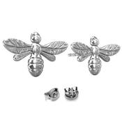 Delicate Bee Silver Stud Earrings image