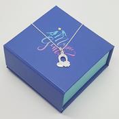 Luck of the Irish Sterling Silver Horseshoe Pendant Necklace with Heart and Shamrock Details image
