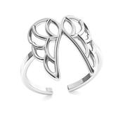 Guardian Angel Wings Open Ring in Silver