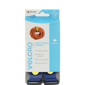 VELCRO® Brand Large Adjustable Straps. Blue. EC60327.