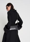 Ash Wool Black Belted Coat - Size 12