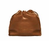 DMB Vegan Leather Drawstring Pouch Caramel - Brown/gold image