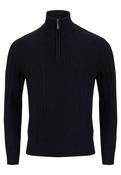 Aran 1/4 Zip Navy Knitwear By 6th Sense image