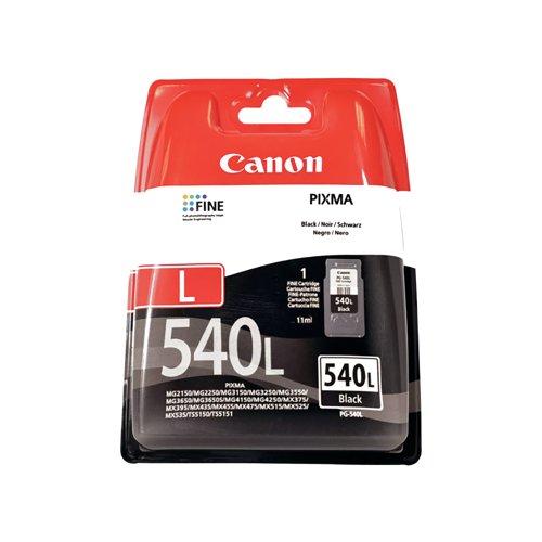 Canon PG-540L Black Ink Cartridge for PIXMA Printers - Crisp, Sharp Text - 11ml