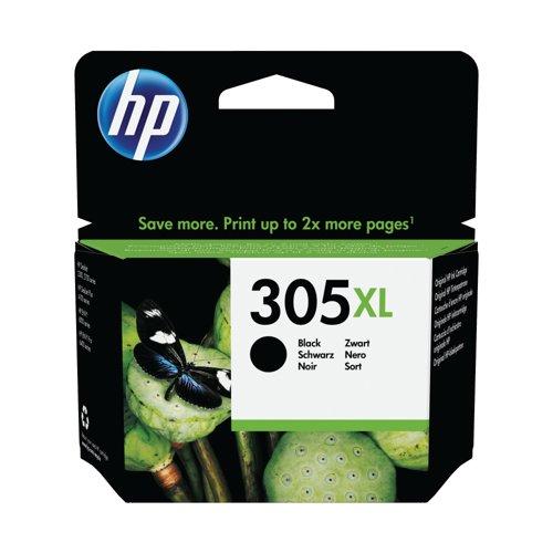 HP 305XL High Yield Black Ink Cartridge 3YM62AE for DeskJet Envy Printers - Save More Print Up to 2x More Pages