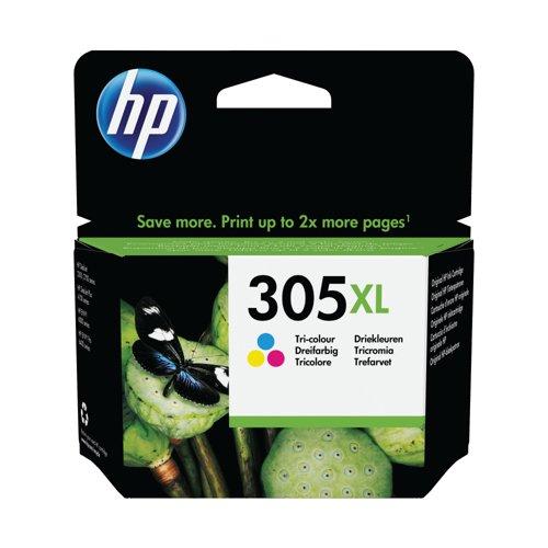 HP 305XL Original Tri-color Ink Cartridge High Yield with Butterfly and Lotus Pods Design