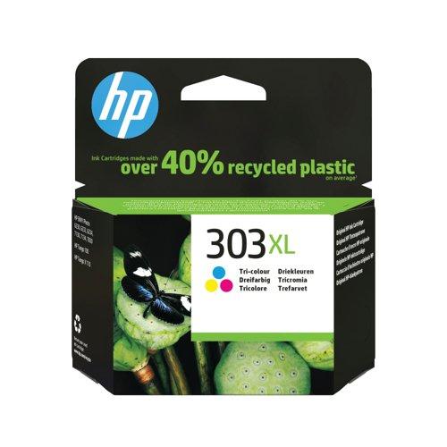 HP 303XL Tri-color Ink Cartridge - High Yield - Vibrant Colors - 40% Recycled Plastic