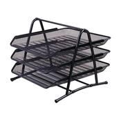 Deli 9181 Mesh Letter Tray Set 3 tier Blk