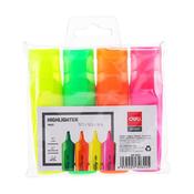 Deli Highlighter Chisel 1-5mm 4 Col set