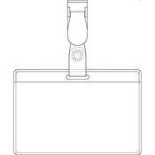 Pavo Visitors Name Badge 60x90mm Plastic Clip Bx25