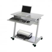 Mobile Computer and Laptop Metallic Workstation Table image