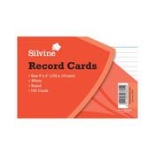 Record Cards 6x4 white 100s Bx10