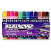 Powerliner Permanent Marker Chisel Ast 12 Cols