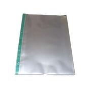 Plastic Pockets Glass Clear Poly Pro A4 90m Green strip Bx100