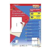 Decadry Sheet Labels 1up Pk30