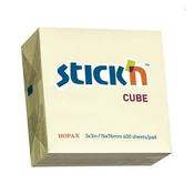 Stickn Note Cube 76x76 Yel 400 sht Pk12