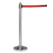 Barrier Post 90mm Chrome/Black Belt Set