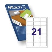 Multi3 Laser/Inkjet Labels 21up Bx100