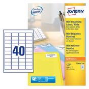 Avery Laser Label 45.7x25.4 40up White Bx100