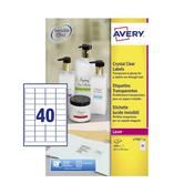 Avery Laser Label Perm 45.7x25.4 40up Clear Pk25