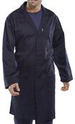 Beeswift Poly Cotton Warehouse Coat Navy Blue 48