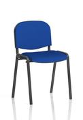 ISO Stacking Chair Blue Fabric Black Frame (MOQ of 4 - Priced Individually) image