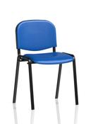 ISO Stacking Chair Blue Vinyl Black Frame (MOQ of 4 - Priced Individually)