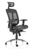 Mirage II Executive Black Office Chair with Mesh Back, Armrest and Headrest