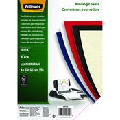Fellowes Certified Leathergrain Covers - Black A4 Pk100