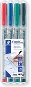 Lumocolor pen M non-Perm wal 4 Ast Cols