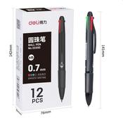 Deli 33390 4 Colour Ballpen 0.7mm Bx12