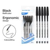Deli EQ4 Ballpen Black Pack 5