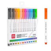 Deli Whiteboard Marker 1mm Ast Wallet of 12