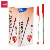 Deli EQ4 Think Ballpen Medium Red Bx50