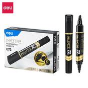 Deli U72 Permanent Marker Twin Tip Black Bx12