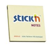 Stickn Adh note 76x76mm Yel Pk12