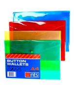 88411 NTS A4 335mm x 240mm PP Button Wallets - Various Colours