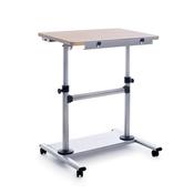 Mobile Height Adjust Computer and Laptop Workstation Desk - Beech