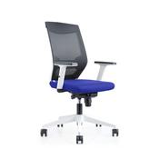 Operators Chair Mesh - White Frame - Blue