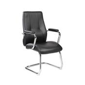 Visitors Imitation Leather Chair- Black